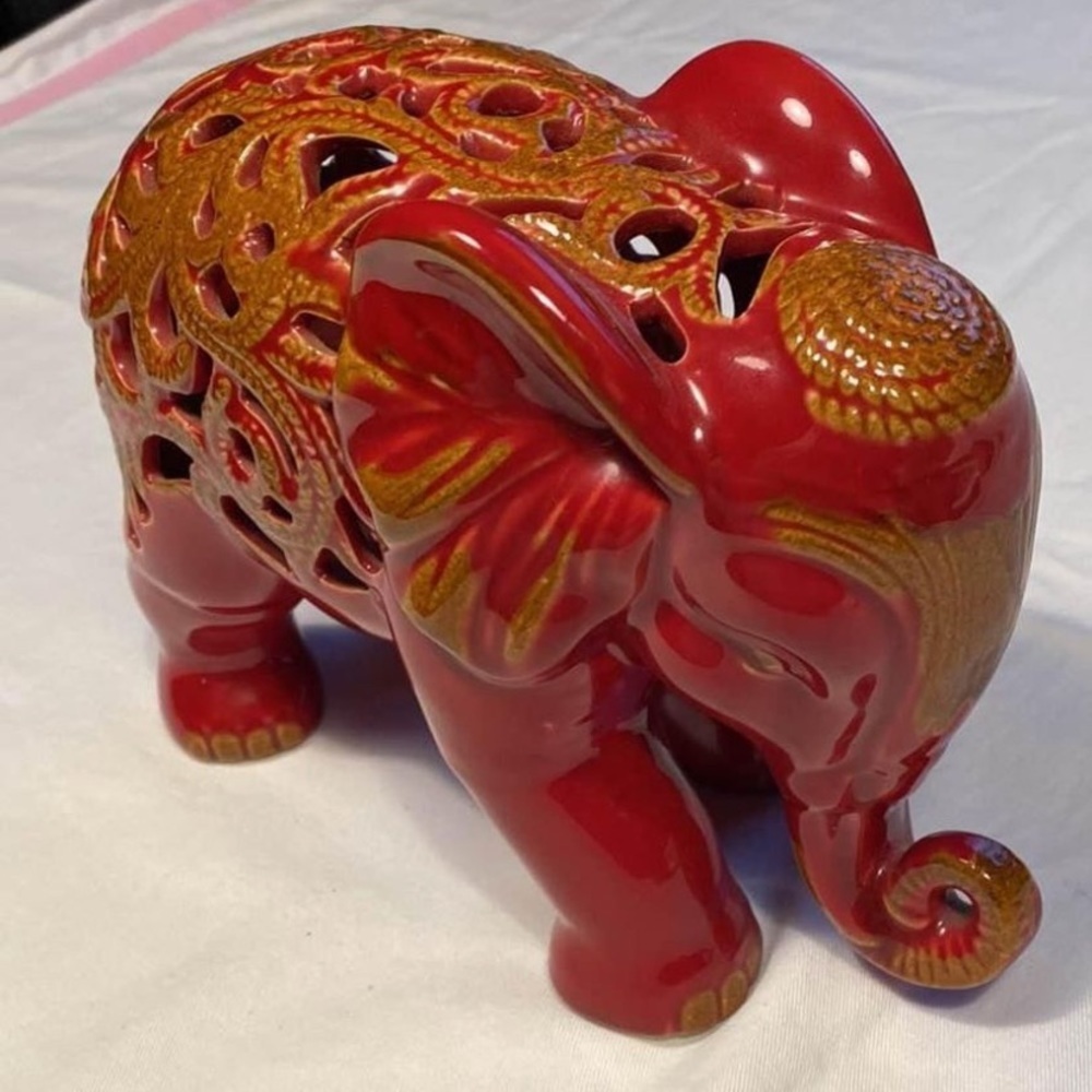 Pierced Ceramic Elephant